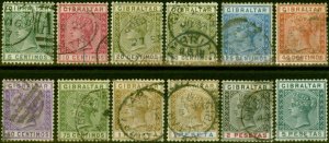 Gibraltar 1889-96 Set of 12 SG22-33 Good to Fine Used