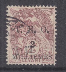 SYRIA, 1919 on French Levant, TEO, 2m. on 2c. Claret, used.