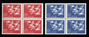 Iceland #298-299 Cat$44.80, 1956 Northern Countries, set of two in blocks of ...