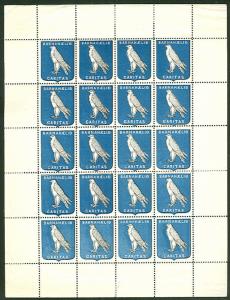 ICELAND 1911 CARITAS (Christmas Seal) Complete sheet cat $2,500.00