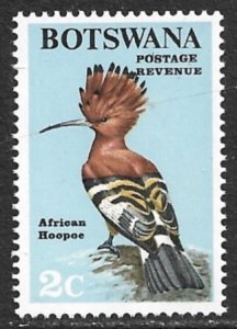 BOTSWANA 1967 2c African Hoopoe Birds Issue Sc 20 MNH