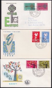 BELGIUM 1958-68 3 EUROPA FDCs..............................................B1674