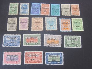 Austria 1921 Sc B30-49 set MH