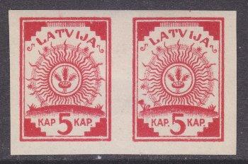 Latvia sc#1 1918 5k Arms pair MH