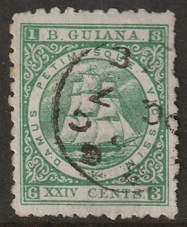 British Guiana 1866 Sc 68a used green