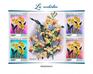 NIGER - 2022 - Orchids - Perf 4v Sheet #10 - Mint Never Hinged