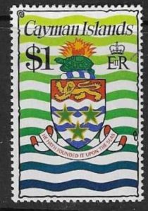 CAYMAN ISLANDS SG358 1974 $1 COAT OF ARMS MTD MINT