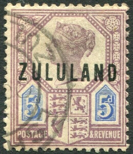 ZULULAND-1893 5d Dull Purple & Blue Sg 7 FINE USED V35348