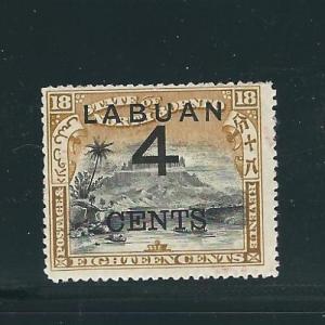 Labuan 91 SG 106 4c on 18c Olive Bister & Black MH F/VF 1899 SCV $40.00