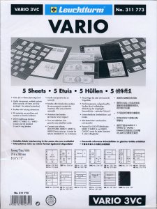 25 LIGHTHOUSE VARIO 3 POCKET VERTICAL - CLEAR STOCK SHEETS - 5 PACKS OF 5  3VC
