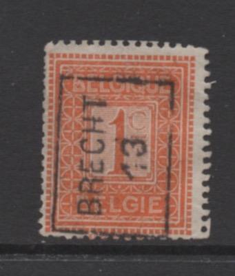 Belgium Scott#  92  used   Single Precanceled