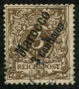 German Offices Morocco SC# 1 o/p 3 centines on Germany very light cancel