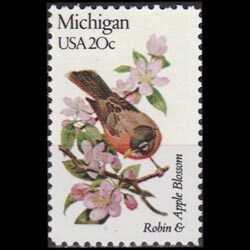 U.S.A. 1982 - Scott# 1974 Michigan Bird 20c NH