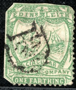 GB QV Local SG.CD6b 1/4d CIRCULAR DELIVERY CO Edinburgh *USED* RARE 2WHITE9