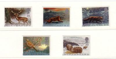 Great Britain Sc 1421-5 1992 Winter Animals stamp set mint NH