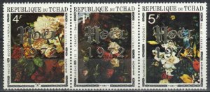 Chad Stamp 278A  - 72 Christmas on paintings of flowers