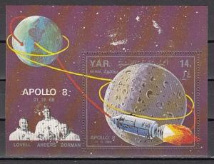 Yemen Arab Rep., Mi cat. 917, BL98 A. Apollo 8, Space Flight s/sheet. ^