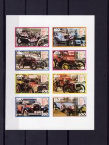 Iso-Sweden 1979 Vintage Cars ovpt.London '80 Sheetlet (8) IMPERFORATED MNH