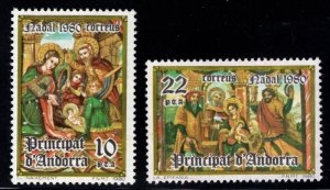 Andorra  (Spanish) Scott 124-125 Christmas Navidad MNH** set 1980