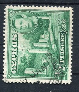 CYPRUS; 1938 early GVI issue fine used 1/2Pi. value