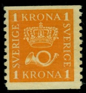 SWEDEN #153v (168bz) 1kr orange, wmk KPV, XLH, VF H.O.W. certificate, Facit $780