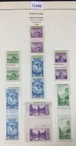 MOMEN: US STAMPS # 752-769a 1935 UNUSED NO GUM COLLECTION LOT #12489