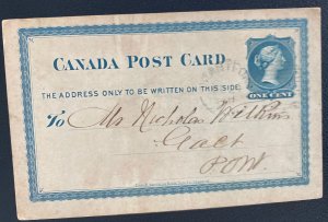 1898 Brantford Canada Postal Stationery Postcard Cover