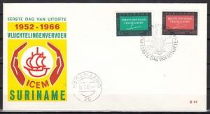 Suriname, Scott cat. B120-B121. European Migration issue. First day cover. *