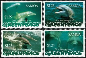 Samoa #947a-947d  MNH - Greenpeace Dolphins (1997)