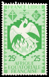 French Equatorial Africa #144  MNH - 25c emerald Phoenix (1941)