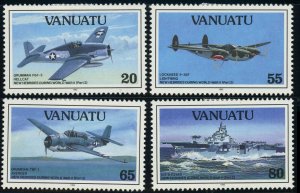 Vanuatu #590-593 WWII Aero Planes Postage Stamps 1993 Mint LH