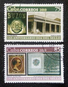 CUBA Sc# 5098-5099 STAMP DAY collecting philately CPL SET of 2  2010  used cto