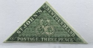 Newfoundland 1860 3d mint o.g. hinged 
