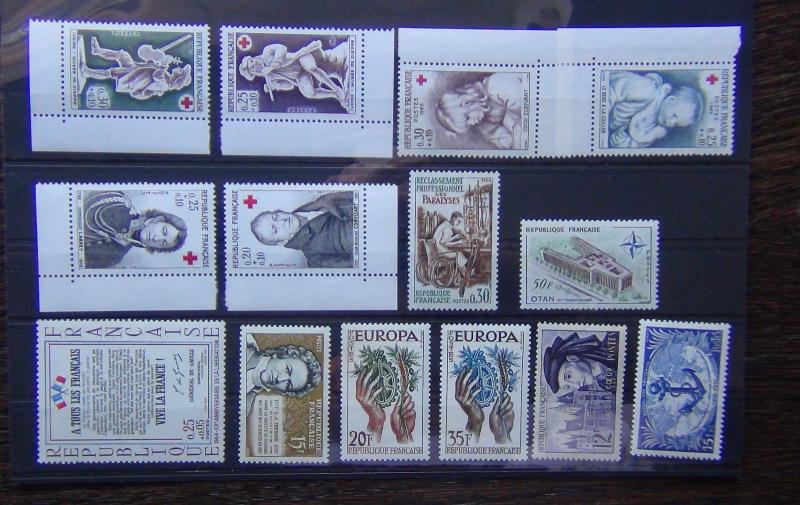 France 1951 Troops 1955 Prince 1957 Europa 1964 1965 1967 Red Cross etc MNH