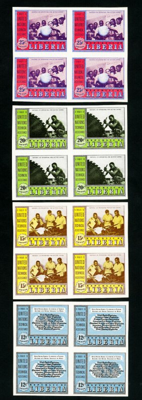 Liberia Stamps # C78-81 XF Imperf block 4s OG NH