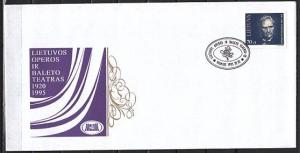 Lithuania, Scott cat. 516 only. Opera Singer value from set.. First day cover. ^