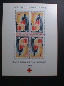 ​GABON-1967-EMISSION OF WORLD RED CROSS :TETE BECHE MNH S/S #1 VF- RARE