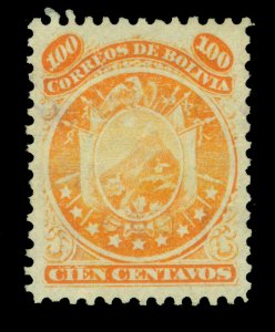 BOLIVIA 1868 CONDOR  100c orange (nine stars) Scott # 13 UNUSED