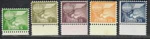 $US/Canal Zone Sc#C27-C31 M/NH/VF, complete set, Cv. $28