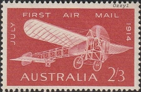 Australia 1964 Sc#383 2/3 Red Bleriot XI Aircraft MINT-VF-OG-NH.