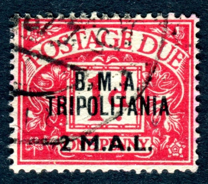 Tripolitania B.M.A. 1948. POSTAGE DUE. 2l on 1d carmine. Used. SGTD2.