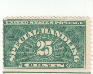 Scott # QE4 - 25c Yellow Green - Special Handling Stamps - Mint Hinged