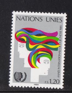 U.N.  Geneva # 128, Int'l Youth Year, Mint NH, 1/2 Cat. 