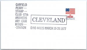 US SPECIAL EVENT COVER 1977 GARFIELD PERRY STAMP CLUB CLEVELAND 87th EXHIBITION
