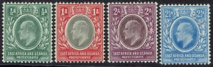 EAST AFRICA AND UGANDA 1903 KEVII ½A - 2½A WMK CROWN CA