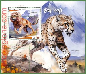 B1802 - SIERRA LEONE - ERROR MISPERF Stamp Sheet - 2023 - Big Cats, Animals-