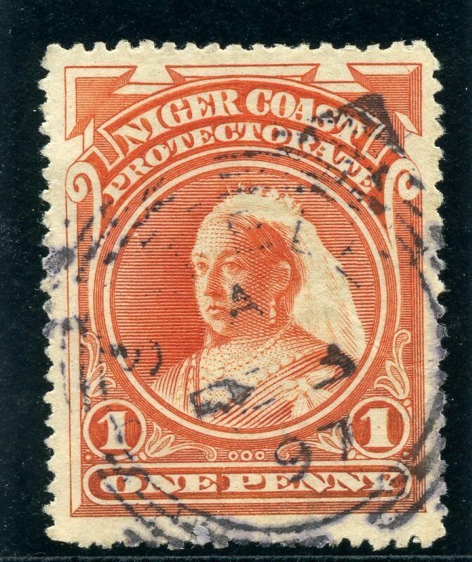 Niger Coast 1894 QV 1d orange-vermilion (p14½-15) very fine used. SG 52. Sc 44a.