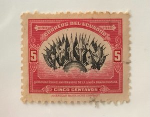 Ecuador 1940 Scott 394 used - 5c,  50th Anniversary of Pan-American Union