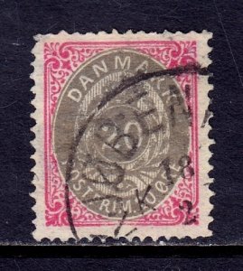 Denmark - Scott #31b - Inv. frame - Used - Thin speck, cnr. fault UL - SCV $32