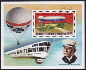Mauritania 1976 Sc C169 Zeppelin Flight Fuhrersland Stadium Stamp SS CTO NH